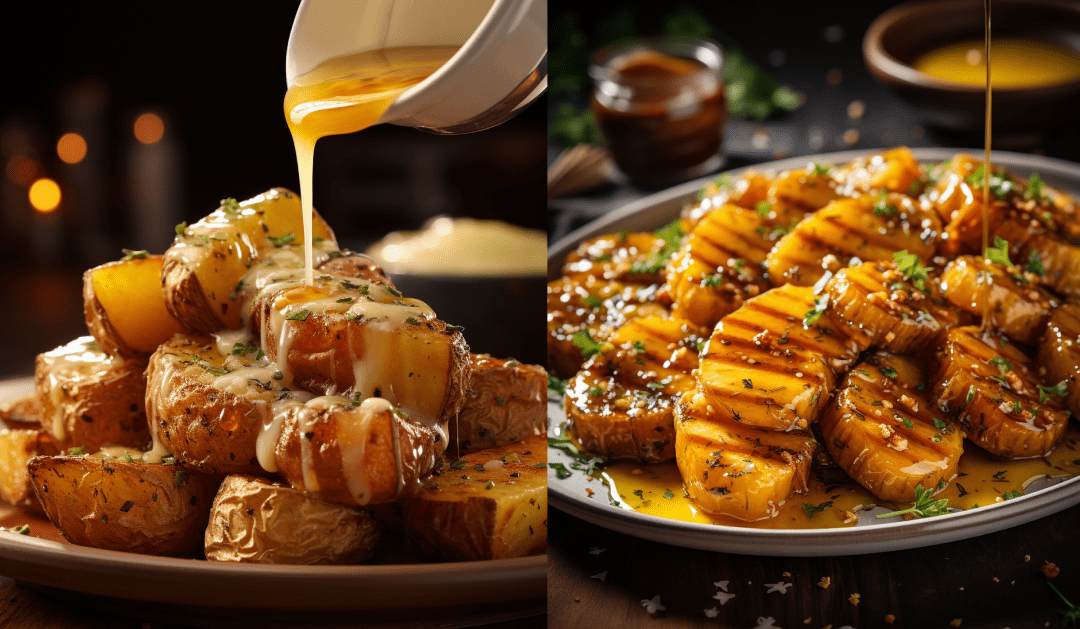 AI-generated honey mustard potatoes