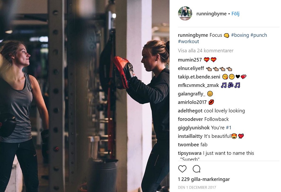 Instagram post with 22K followers showing generic bot-like comments — emojis, one-word replies, and spam